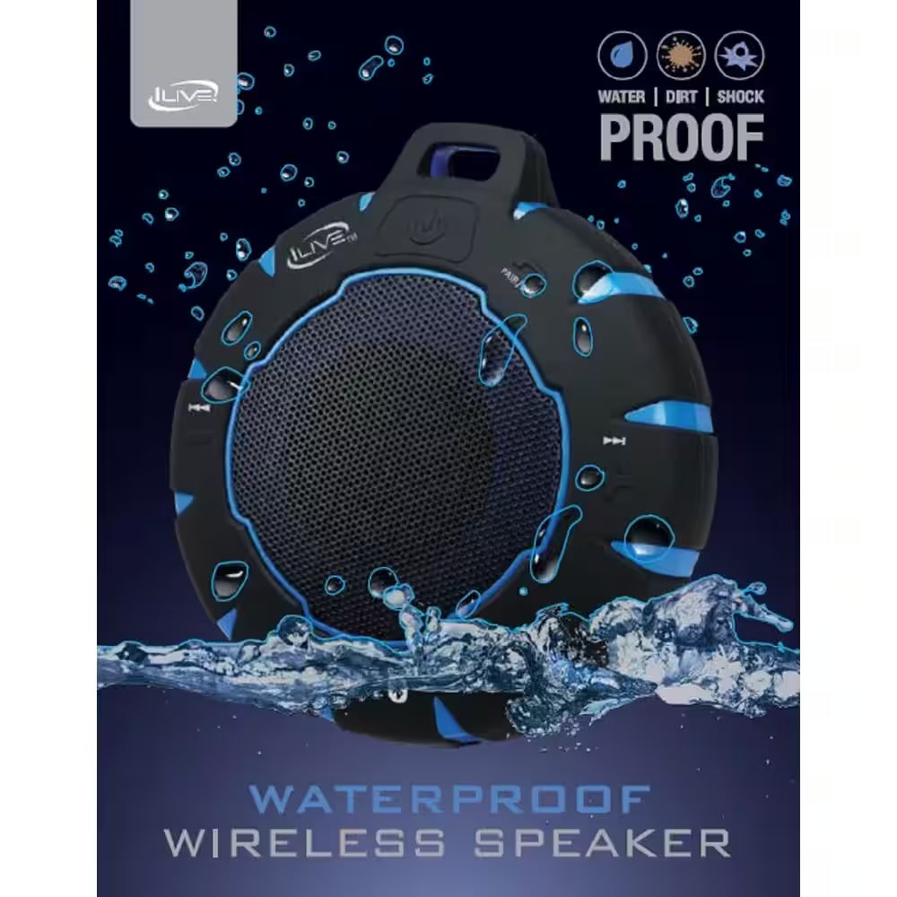 Waterproof Bluetooth Speaker IP66, Blue