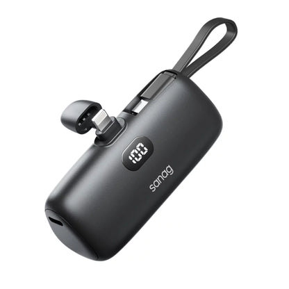 Power Fob 5000Mah Portable Power Bank with Type-C Cable & Phone Holder – Fast Charging for Android, Black